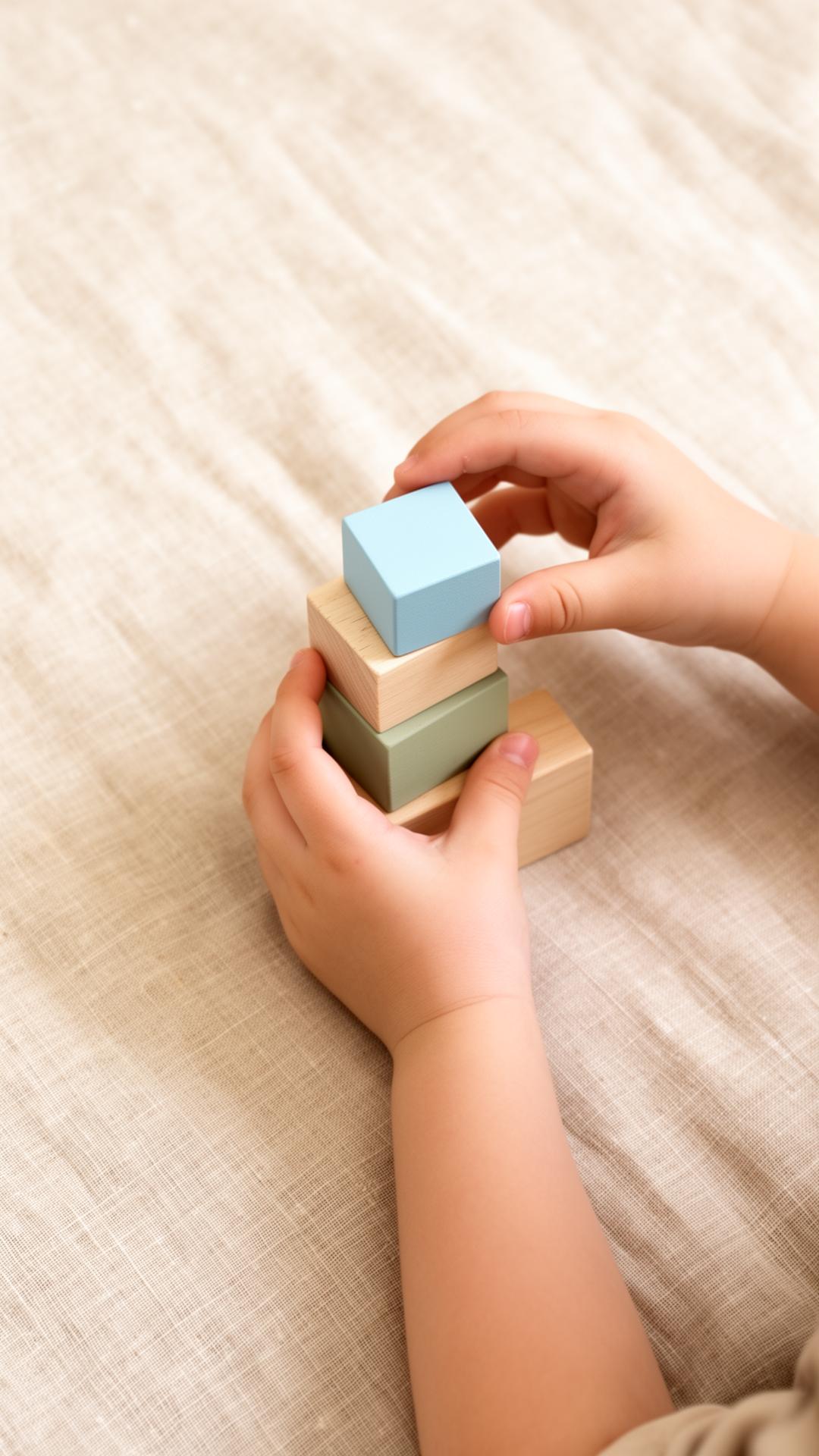 Child stacking blocks