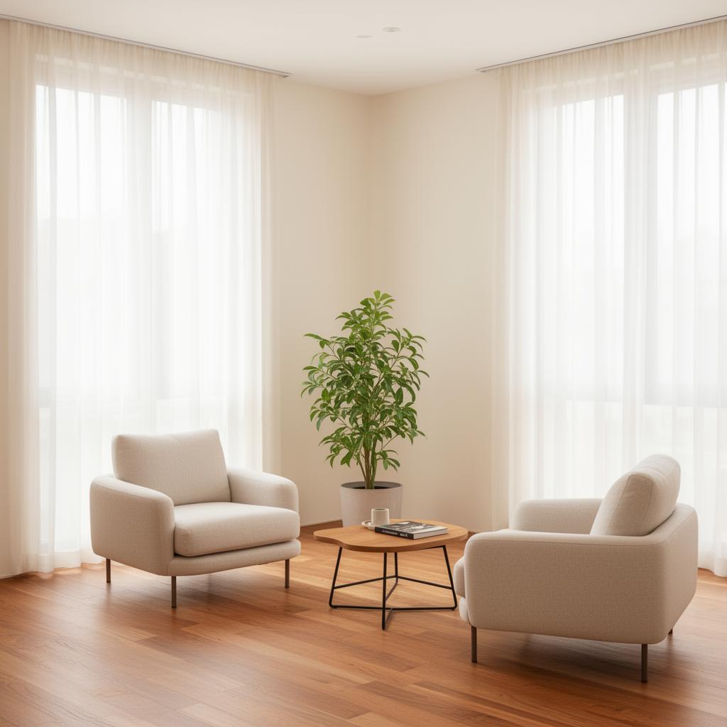 Calm modern therapy office